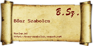 Bősz Szabolcs névjegykártya