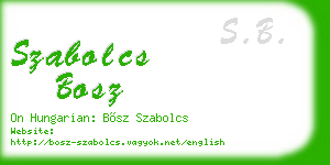szabolcs bosz business card